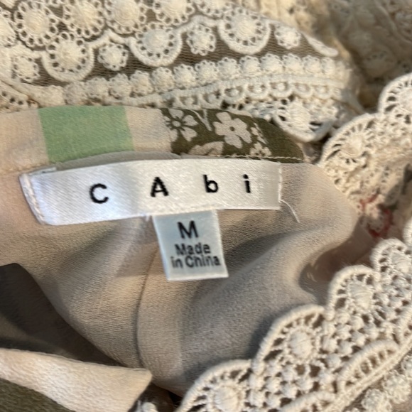 SOLD❤️❤️❤️ Cabi Whisper gauze crochet lace trim tank - Picture 7 of 7